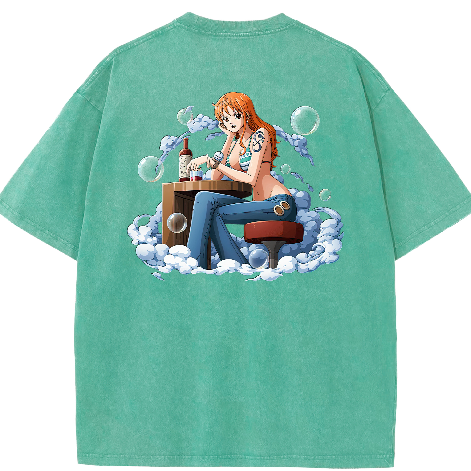 ワンピース ナミ ONE PIECE Nami 綿100% ヴィンテージ風 半袖Tシャツ（背面プリント）